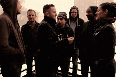 Members of the Doomtree collective: Lazerbeak, Cecil Otter, Sims, Mike Mictlan, Paper Tiger, P.O.S, and Dessa. Photo by Ben Lafond.