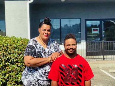 Cookie Gordon and her son Christopher Gordon, POSE in front of a property with potential on the corner of Magazine and Sonoma Boulevard in South Vallejo, where residents want a food co-op.